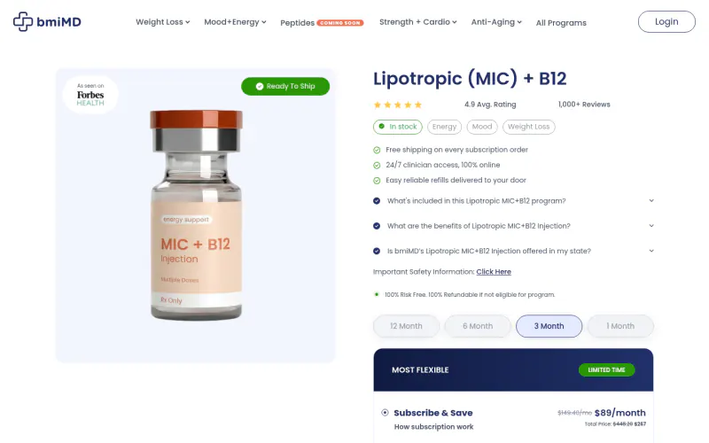 bmiMD website screenshot