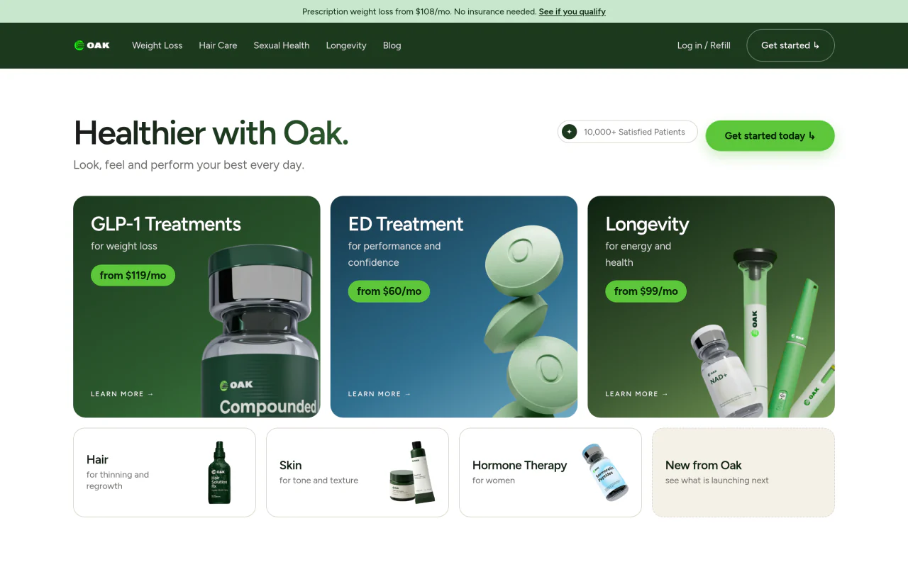 Oak Longevity homepage